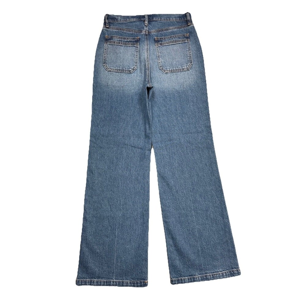 Loft Wide Leg Jeans 24/00 Blue High Rise Denim Stretch Measures 28 x 29 - Picture 3 of 9